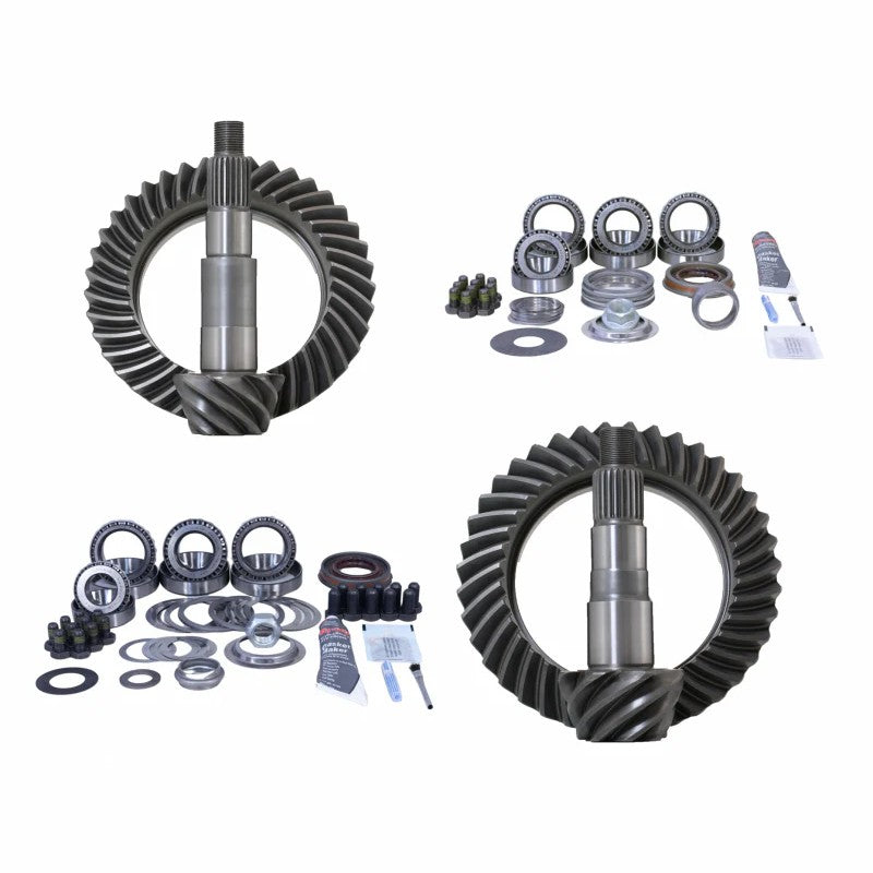Revolution Gear and Axle 4.57 ratio ring and pinion gear set with Koyo bearings for Suzuki Samurai.