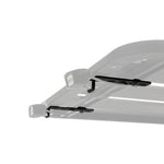 Black powder-coated Rhino-Rack Pioneer SL Light Bracket Kit with mounting hardware for auxiliary lights.