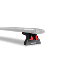 Set of four black Rhino-Rack RLT600 Quick Mount roof rack legs featuring trigger locking mechanism