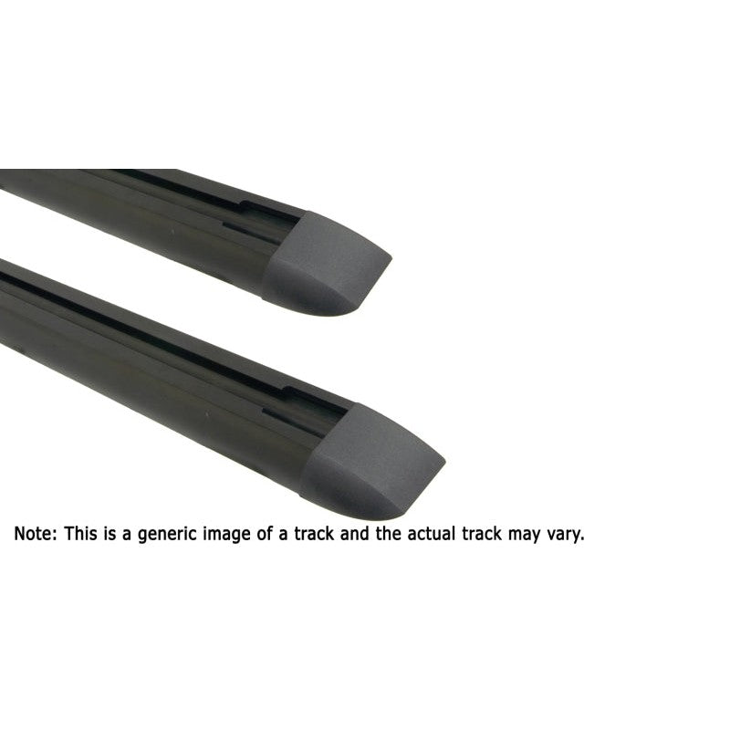 Pair of black Rhino-Rack RTC14 55-inch canopy tracks with end caps and mounting hardware.