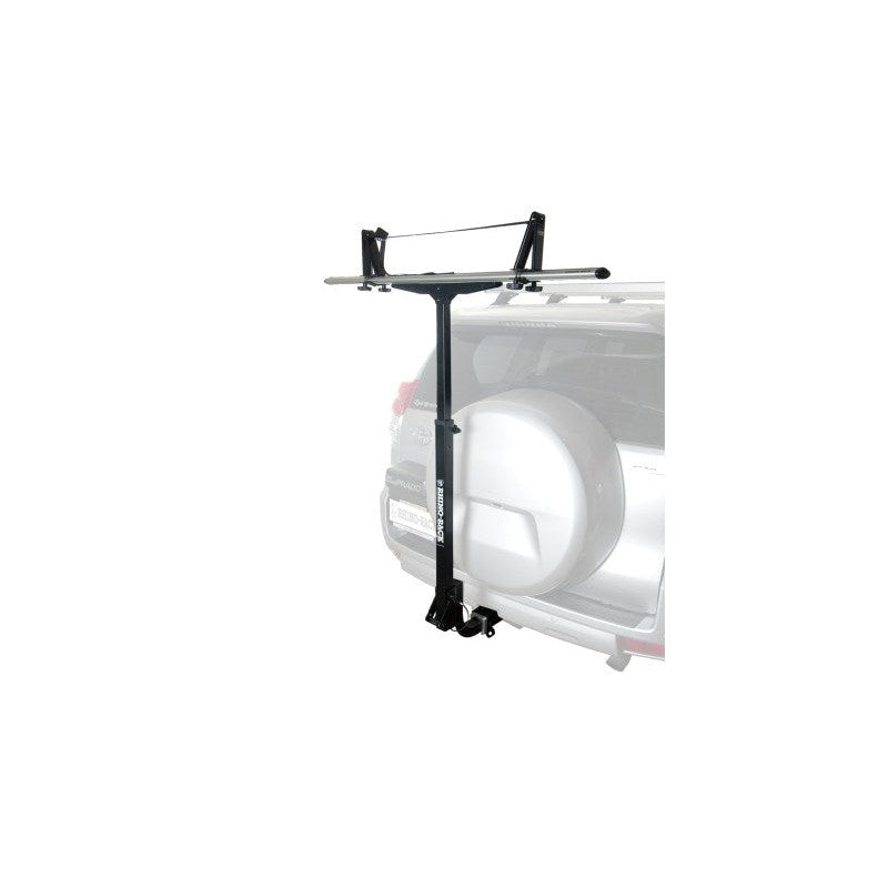 Rhino-Rack T-Load RTL002 hitch mount kayak loader with adjustable height and integrated Vortex crossbar.