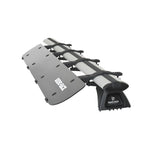 Black aerodynamic Rhino-Rack RF3 44-inch wind fairing for roof rack crossbars.