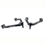 Pair of Ridetech black powder-coated tubular front upper StrongArms with ball joints for 2014-2019 Silverado and Sierra 1500.