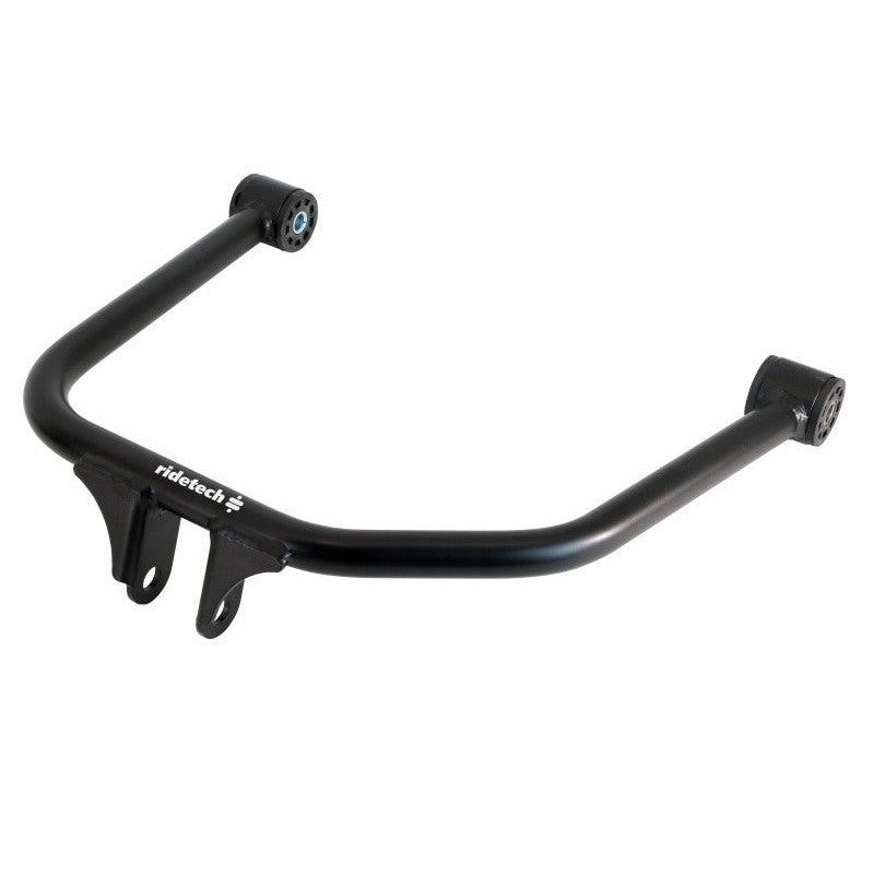 Satin black Ridetech StrongArm rear upper control arm with Delrin bushings for 1958 Chevrolet.