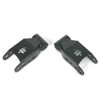 Pair of Ridetech adjustable steel rear lowering shackles for 2015-2025 Ford F-150 trucks.