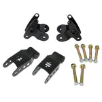 Ridetech rear leaf spring bracket kit with front brackets and adjustable shackles for 2015-2025 Ford F-150.