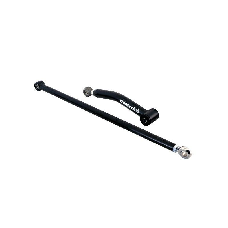 Ridetech 11066699 satin black tubular rear upper control arm and adjustable panhard bar with R-Joint rod end.