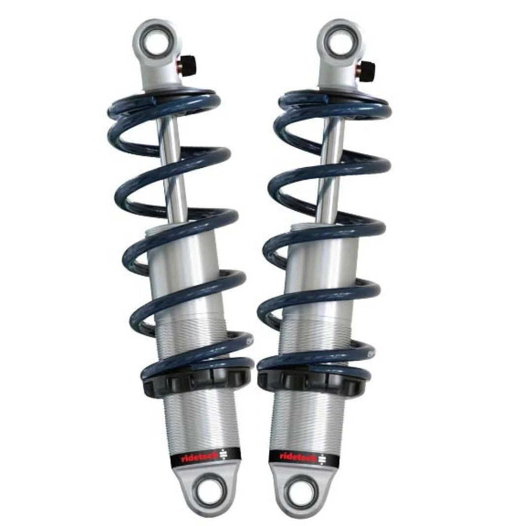 Ridetech HQ Series rear coilover kit with rebound adjustable shocks and black coil springs for 1963-1972 C10.