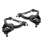 Pair of Ridetech satin black powder-coated tubular front upper StrongArms with Delrin bushings and ball joints.