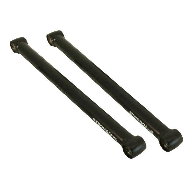 Pair of Ridetech tubular rear lower StrongArms in satin black powder coat with R-Joints for 1964-1972 GM A-Body.