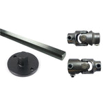 Ridetech steering column adapter kit with two u-joints and a 3/4-inch DD shaft for 1965-1979 Ford trucks.