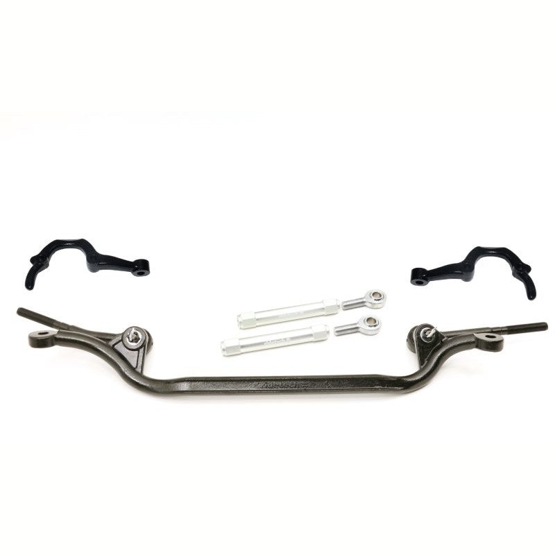 Ridetech TruTurn steering system components including forged center link, steering arms, and tie rod assemblies.