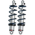 Ridetech HQ Series rear coilover shocks with black springs and silver bodies for 1967-1970 Ford Mustang.