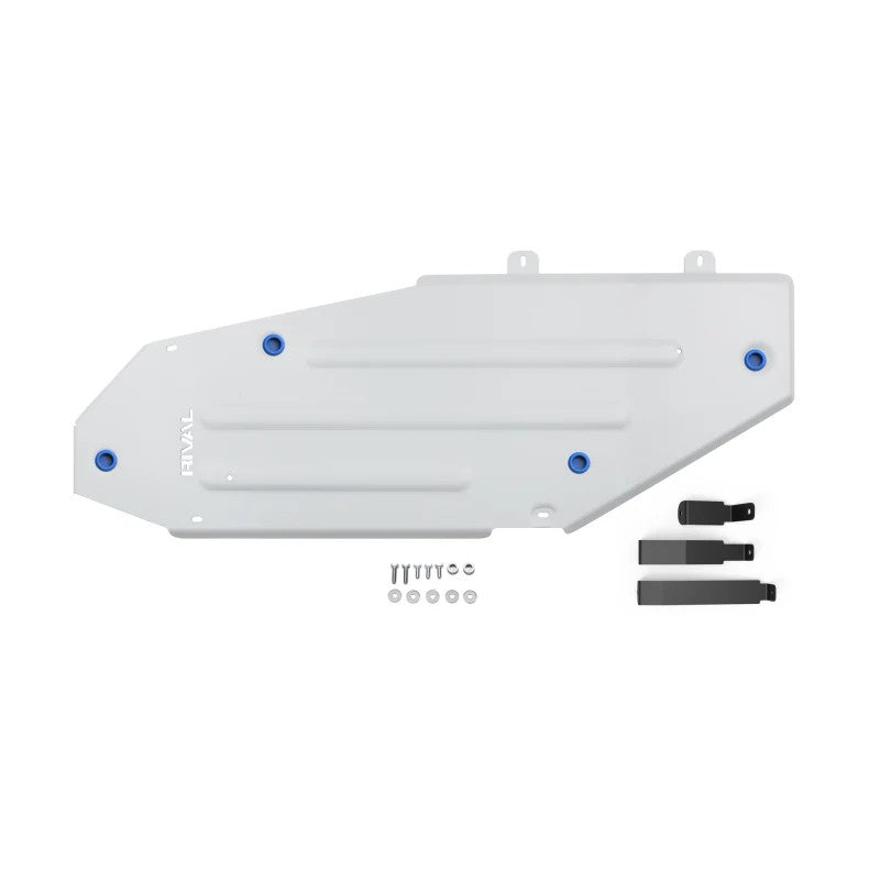 Rival metal gas tank skid plate with mounting hardware for 200 Series Land Cruiser and Lexus LX570.