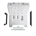 Silver deep-stamped 1/4-inch aluminum engine skid plate for 5th Gen Toyota 4Runner and Lexus GX460.