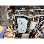 RIVAL deep-stamped 1/4-inch aluminum gas tank skid plate for Toyota 4Runner and Lexus GX460 off-road protection.