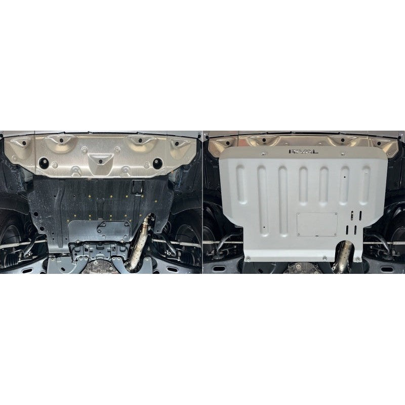 1/4-inch deep-stamped aluminum engine skid plate for 2022-2025 Subaru Crosstrek and Forester Wilderness models.