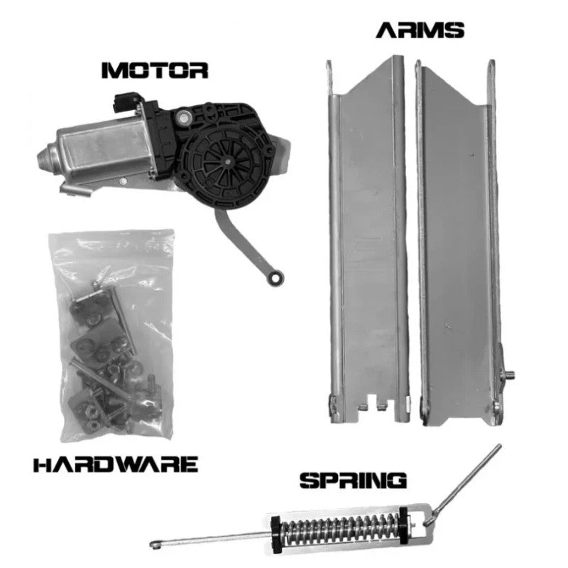 Rock Slide Gen 3 Step Slider rebuild kit hardware and components for the driver side of 4-door models.