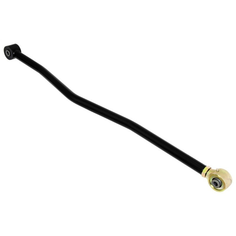 RockJock adjustable rear trac bar for 2021-2026 Ford Bronco with black powder coat and gold zinc Johnny Joint ends.