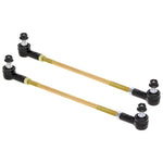 Pair of 14-inch RockJock adjustable sway bar end links featuring sealed rod ends, jam nuts, and threaded rods.