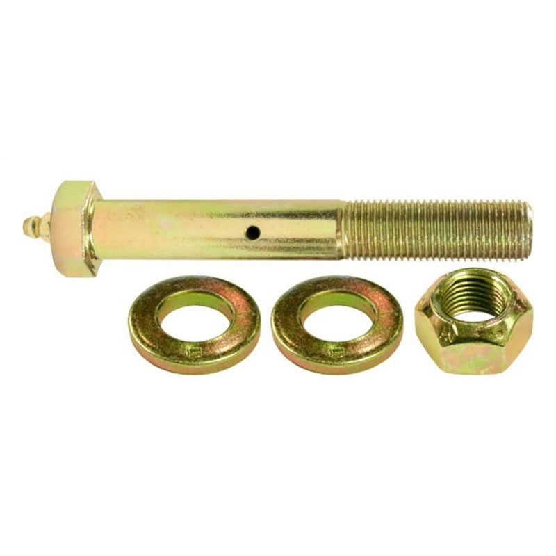 RockJock Grade 8 greaseable bolt with integrated zerk fitting, two flat washers, and a stover locking nut.