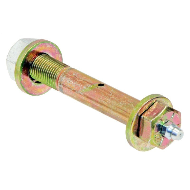 RockJock CE-91107 9/16-18 x 4 inch Grade 8 greaseable bolt with integrated Zerk fitting, flat washers, and stover nut.