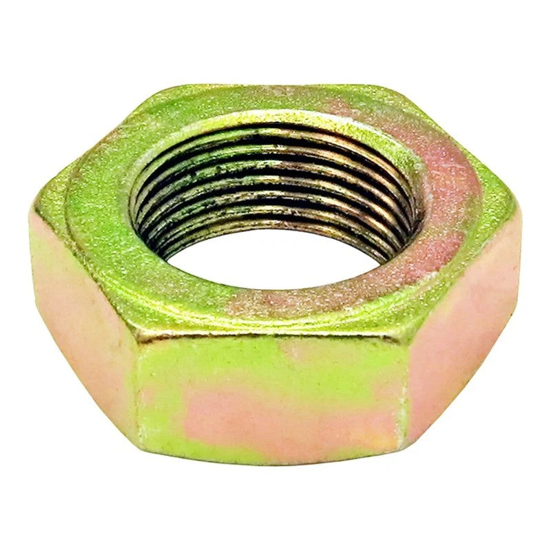 RockJock gold zinc plated jam nut with 1 1/4in-12 right hand threads