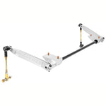 RockJock Antirock front sway bar kit with .850-inch steel bar and CNC-machined 7075 billet aluminum arms.