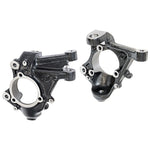 Gloss black RockJock Currectlync high steer steering knuckles for Jeep Wrangler JL and Gladiator JT.