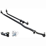 RockJock Currectlync heavy-duty steering kit with 42mm chromoly tie rod, forged drag link, and relocation brackets.