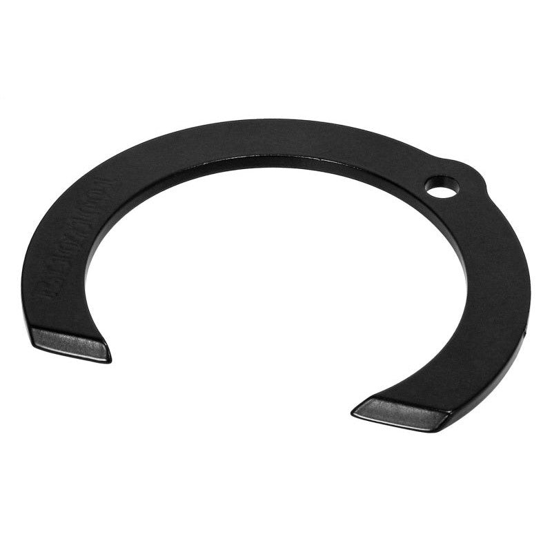 RockJock 3/16 inch thick steel front coil spring shim in semi-gloss black powder coat for Jeep JL and JT axles.