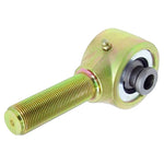 Gold zinc plated RockJock Johnny Joint forged rod end with 1-14 right hand threads and integrated grease zerk fitting.