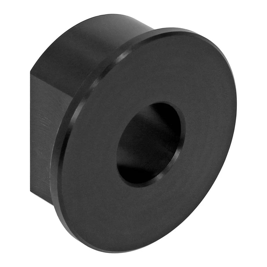 RockJock black Delrin CNC machined front sway bar bushing for Antirock kit with greaseable bolt hardware
