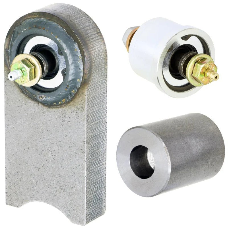 RockJock Johnny Joint front housing conversion kit with steel upright, joint insert, and greasable 7/16 inch bolts.