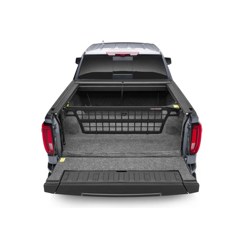 Roll-N-Lock CM226 Cargo Manager movable bed divider installed on a Chevy Silverado 2500 HD truck bed