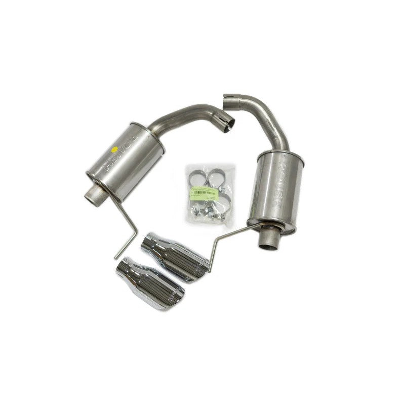 Roush Performance T-304 stainless steel axle-back exhaust kit with round tips for 2015-2023 Ford Mustang