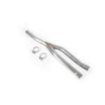 Roush Performance 2.5-inch mandrel-bent 304 stainless steel resonator delete Y-pipe for Ford Mustang.