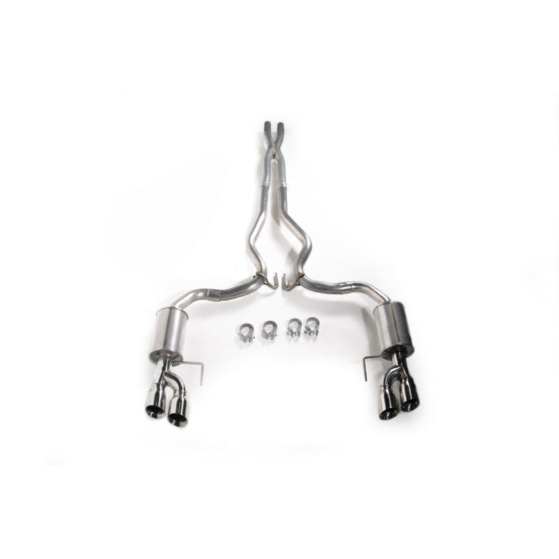 Roush active exhaust kit components including mandrel-bent tubing for 2018-2023 Ford Mustang 5.0L V8.