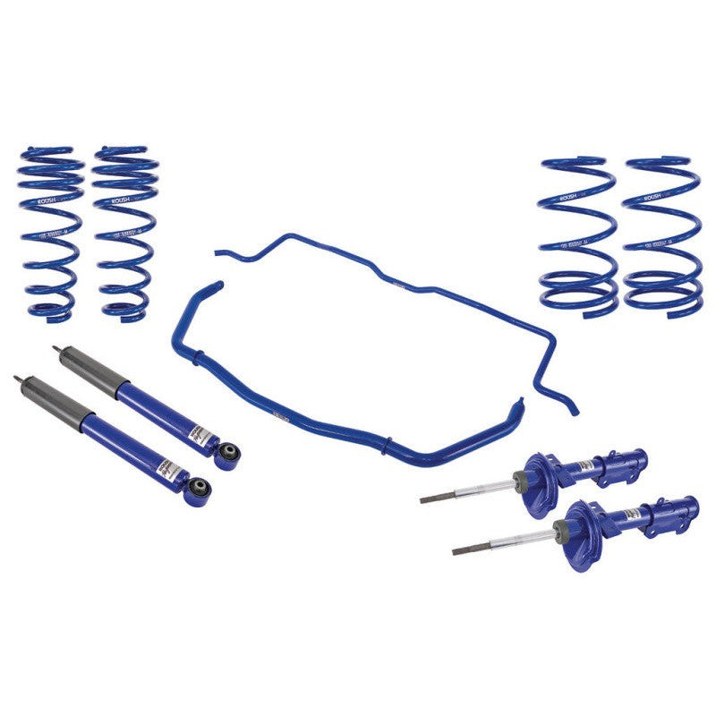 Roush Stage 2 suspension system with lowering springs, performance dampeners, and anti-roll bars for 2005-2010 Mustang.
