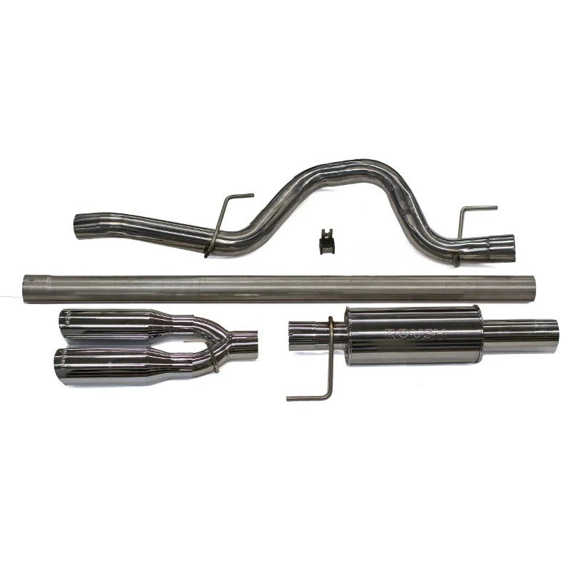 Roush 409 stainless steel cat-back exhaust system with dual chrome-flashed tips for 2011-2014 Ford F-150.