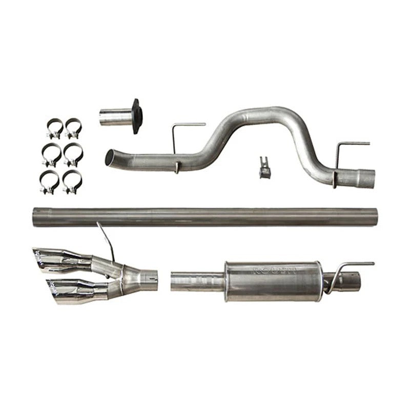 Roush 3-inch side exit performance exhaust system with 304 stainless steel dual tips for 2010-2014 Ford F-150.