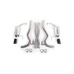 Roush Performance 304 stainless steel cat-back exhaust kit with mandrel-bent X-pipe and dual polished tips.