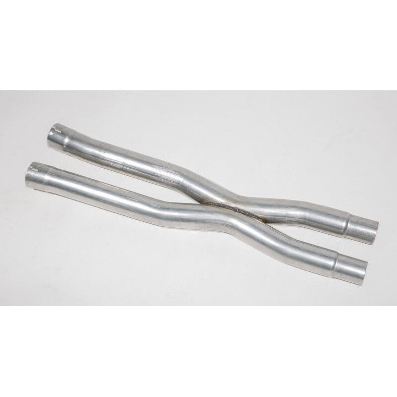 ROUSH Performance 2.5-inch stainless steel resonator delete X-pipe kit for 2015-2023 Ford Mustang.