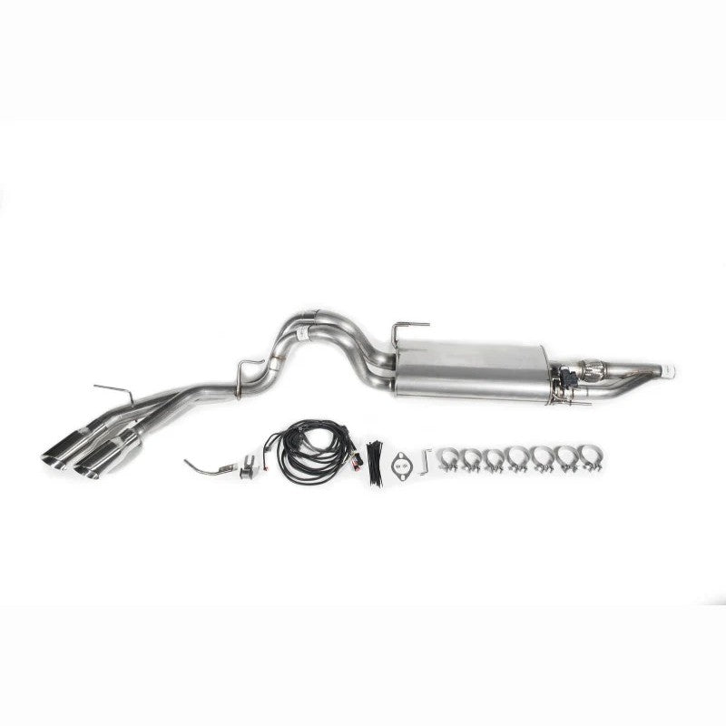Roush T-304 stainless steel active cat-back exhaust system with electronic valve and console switch for 2015-2021 Ford F-150