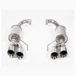 Roush Performance T-304 stainless steel axle-back exhaust system with quad polished tips for 2018-2023 Ford Mustang