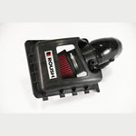 Roush Performance cold air intake kit with transparent airbox cover and red dry filter for 2019-2023 Ford Ranger 2.3L