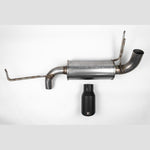 Roush T304 stainless steel axle-back exhaust system with 3-inch mandrel-bent tubing and etched removable tip for Ford Bronco.