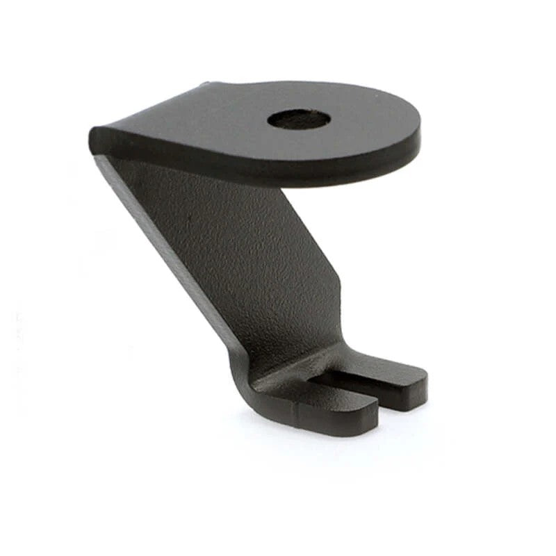 Black driver-side A-pillar antenna mount bracket for Ford F-Series, Chevy, GMC, and Ram trucks.