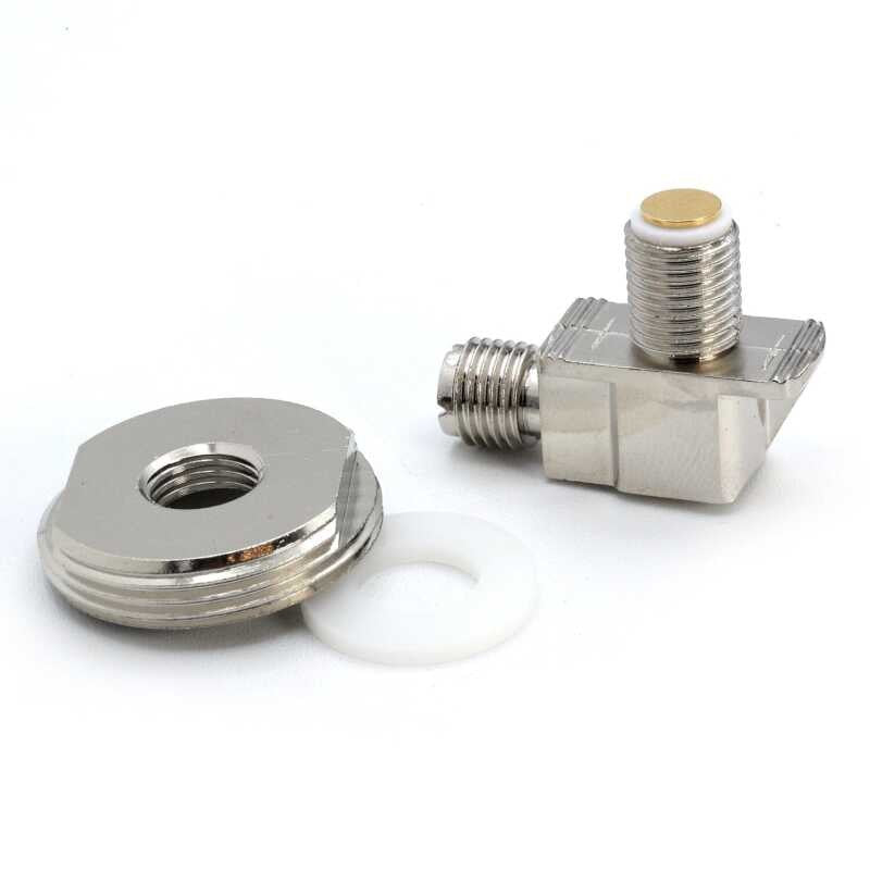 Rugged Radios NMO bulkhead antenna mount featuring a threaded NMO base and a Mini UHF female connector.