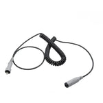 Coiled black Rugged Radios STX stereo extension cable for headsets and helmets with CC-STX-EXT part number.